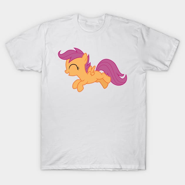 Happy Scootaloo T-Shirt by CloudyGlow